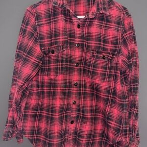 Off-White Virgil Abloh Red Flannel Button Up Shirt Sz XL